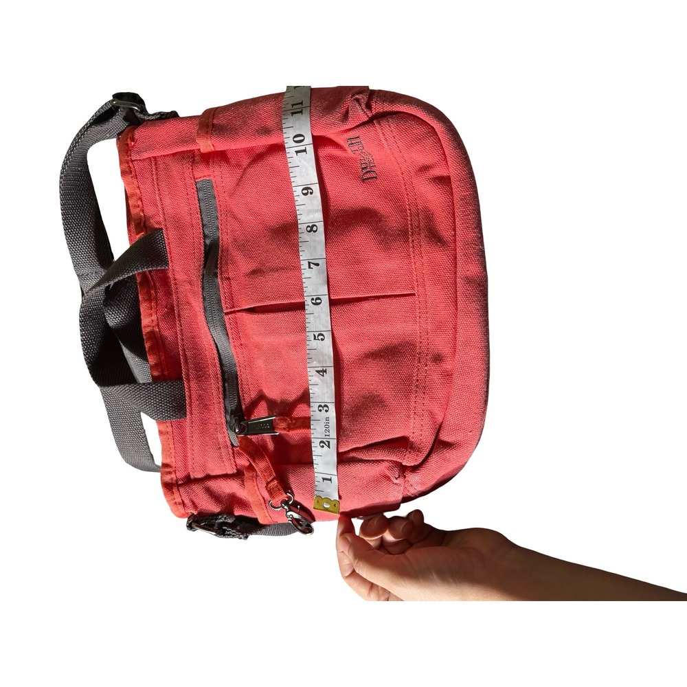 Duluth Trading Co Fire Hose Canvas Crossbody Bag Red Utility Tote Zip Top - Picture 5 of 8